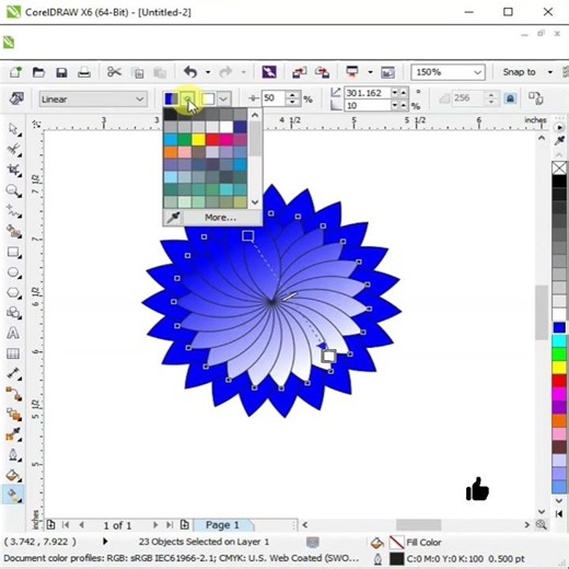 Flower Design in CoralDraw || #logo #graphicdesign #coral #designer