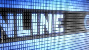 "online" on screen. Looping.