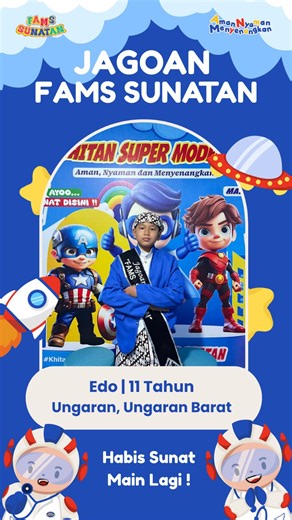 Spesialis Sunat Modern Ungaran Semarang on Instagram: "Rekomendasi Sunat Modern Semarang Ungaran Sunat Modern yang aman,nyaman, dan menyenangkan 😍😎 Dengan fasilitas PS, VR dan fasilitas lain, kami hadir untuk memberikan pengalaman sunat yang tak terlupakan. Segera kunjungi tempat kami dan rasakan perbedaannya! 💼✨ Intip keseruan si kecil saat sunat berlangsung, yuk! 🤗✨ Reservasi sekarang: 📢 KONSULTASI KHITAN HUB: 0857-4254-3780 0899-6352-463 📍 Alamat Klinik Jl. Tentara Pelajar No.113 Gedang