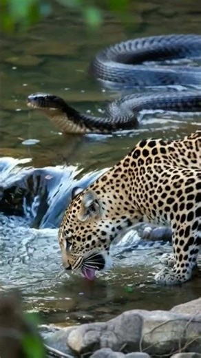 Leopard vs Anacond. #LeopardVsAnaconda #WildlifeWonders #DreamScreenAI #ai #ai wildlife #wildlife