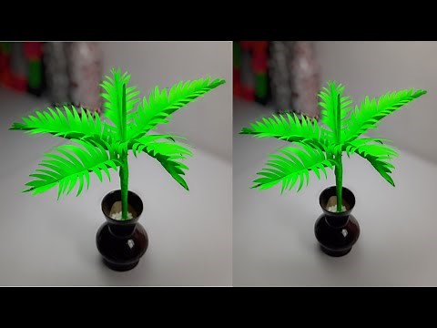 DIY Coconut Tree Make With Paper | Paper Leaves || SUNIL CREATION