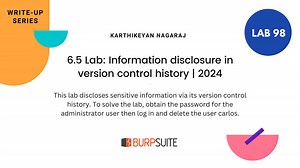 6.5 Lab: Information disclosure in version control history | 2024