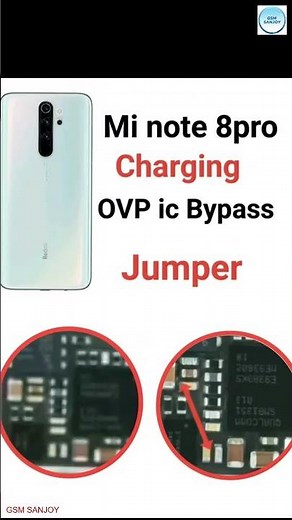 Redmi MI Note 8 Pro Charging OVP IC Bypass Problem Repair Jumper Solution #gsmsanjoy