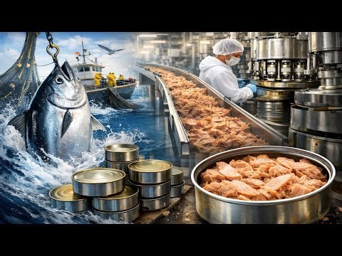How Canned Tuna is Made in a Factory | Complete Tuna Processing from Ocean to Can