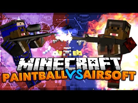 Minecraft Airsoft Gun Mod Vs Paintball Gun Mod (Mod Battles) | JeromeASF