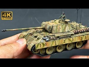 1 minute build 1/72 Panther A Tank Model - Dragon -Tiger - Max Wünsche - Zimmerit
