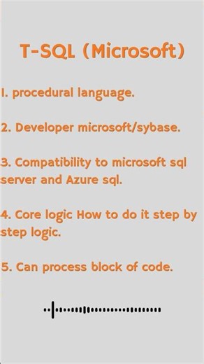 SQL And Tsql difference l #sql #tsql Difference #techmasterjaga #shorts