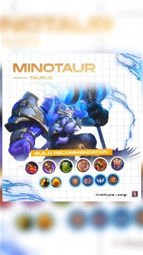 MINOTAUR BEST HEALING+TANKEY BUILD 🤫#mobilelegends #mlbb #viral #shorts #video