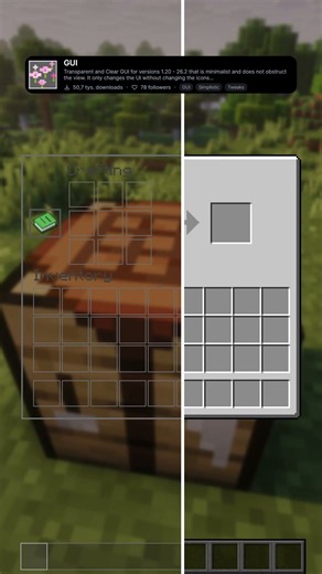 Best Minecraft Transparent and Clear GUI Resource Pack:GUI #minecraft #shorts #mc