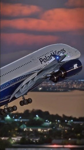 Polar Wings A380 Amazing Takeoff ✈️🔥 | Giant Departure #shorts #aviation