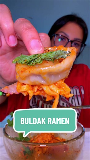 Enjoying Buldak Ramen in a Mukbang Eating Show