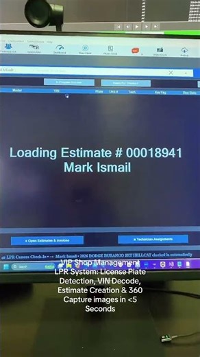 LPR System: License Plate Detection, VIN Decode, Estimate Creation, 360 Capture Images in 5 Seconds