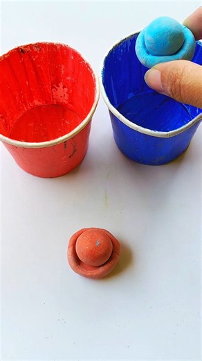 Red Blue 💙 #clayballs #creativeclayideas #artshorts