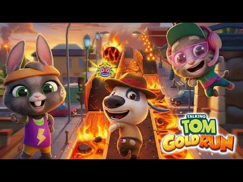 Talking Tom Gold Run - Explorer Hank vs Skater Bacca vs Adventure Tom in Lava Escape World