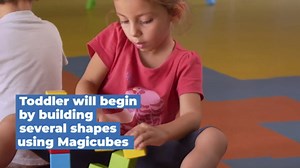 Geomag Magicube 8pcs Magnetic Blocks - Magnetic Building Blocks for Toddlers 1-3, Montessori Toys for 1+ Year Old, Autism Sensory Product, Magnets for Kids