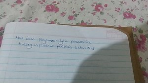 How does psychoanalytic perspective theory influence people's b... | Filo