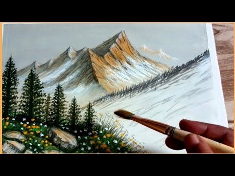 How to Paint a Stunning Mountain Landscape in 10 Minutes | Acrylic Painting Tutorial