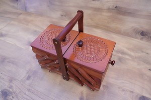 Wooden Sewing Box(small)sewing Organizer/sewing Storage Box/sewing Chest/sewing Basket/accordion Box - Etsy