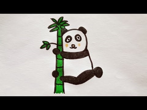 Cute panda 🐼 on a Bamboo 🎍 drawing ।। Panda drawing and colouring।। #pandadrawing ‪@ArtCraft27-yt3pr‬