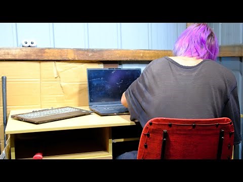 Angry Office Man Destroys Triple Laptop Setup