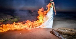 Photography on Fire: A Trash the Dress Shoot Done with Real Flames