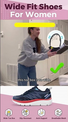 FitVille Women's Wide Fit Step-In Walking Shoes | Cloud Wanderer V8