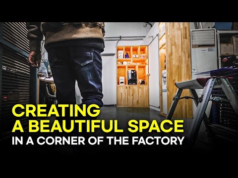 Coffee Machine Cabinet Build! Starting to Cozy Up a Dull Factory Corner │ DIY