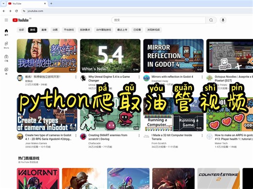 python爬取youtube视频