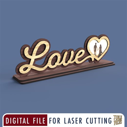 Love Heart Valentine's Sign - Laser Cut File Svg Dxf Pdf Eps Ai DIGITAL FILE - Etsy