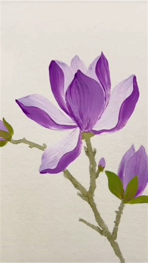 رسم ورده باللون الاكريليك #رسم_سهل #art #drawing