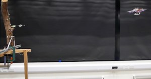 Drone deploys sensors by shooting them as darts