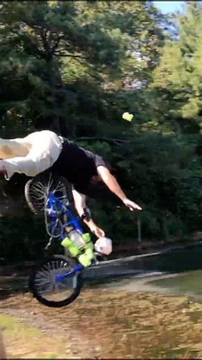 Crazy Bike Ramping into a Lake Fail!...#shorts