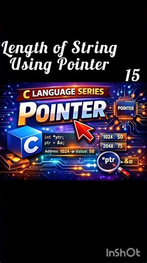 15/20 Find String Length Using Pointer CProgramming#PointersInC#StringUsingPointer#CLanguage