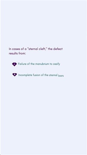 In cases of a sternal cleft, the defect results from #medicalexamguide