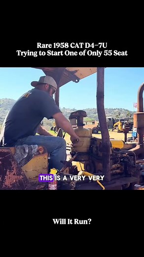 Will It Run Rare 1958 Cat D4-7U sitting for years?#willitrun #engine #old #recovery #tractor #repair #truck #restoration #car #tiktok #fyp | Willitrun