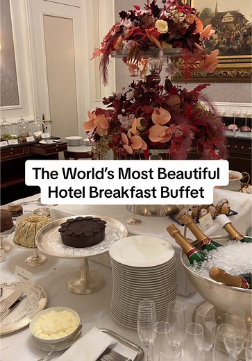 this might be the most beautiful hotel breakfast setting I have ever experienced 🤍 #vienna #hotelsacher #cafesacher cafe sacher wein #luxuryhotel #luxurytravel luxury hotel breakfast buffet
