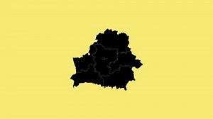 Zoom Out Animation High Detailed Map Of Belarus With Yellow Background