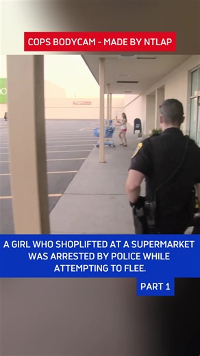 A girl who shoplifted at a supermarket was arrested by police while attempting to flee.