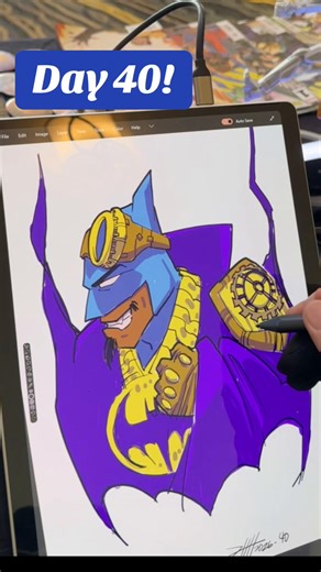 Day 40 - SteamPunk Bats #WarmUpSketches365 inspired by steampunk and superheroes drawn on @Sketchable App w @Microsoft Surface and dat @Snapdragon 2026 collection https://www.deltatangomike.com/blog/2026-daily-challenge #ArtLife #VectorMaestros #DTM #DigitalArtist