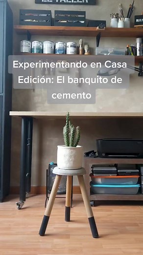 Hoy les traigo un tutorial de como hacer un soporte decorativo en cemento para plantas. Cómo hacer una base de cemento para plantas. #concretelover #concretelove #concretedecor #concrete #cementdecor #concreteart #industrialdecor #diyhome #plantstand #homedecorideas #plantsandpots #renovandoconideas