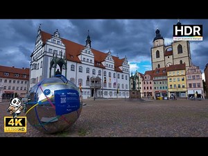 🇩🇪 Lutherstadt Wittenberg Walking Tour 2025 | 4K HDR + Binaural Sound | Historic Germany