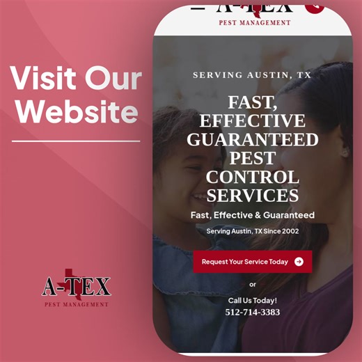 For over 23 years, A-Tex Pest Management has been safeguarding homes and businesses across Greater Austin with expert, tailored pest solutions. Whether you’re facing termites, rodents, or mosquitoes, our state-certified team delivers fast, reliable service you can count on. Learn how we make pest control simple and effective for you. Visit https://www.atexpest.com/s/A2b2p9q | A-TEX PEST MANAGEMENT INC.