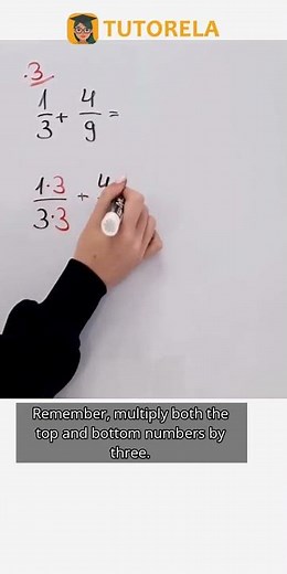 Fraction Addition Made Easy: 1/3 + 4/9 Explained #Math #OperationsWithFractions
