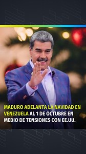 #Mundo | 🧐Maduro adelanta la Navidad en Venezuela al 1 de Octubre en medio de tensiones con Estados Unidos 🇻🇪El presidente venezolano Nicolás Maduro decretó nuevamente el inicio anticipado de la temporada navideña, fijándola para el 1 de octubre de 2025. ➡️Esta medida se produce en un momento de tensiones geopolíticas exacerbadas con Estados Unidos, que intensificó su presión sobre el régimen de Maduro a través de sanciones y una sustancial recompensa por su captura. 👀Maduro anunció el prema