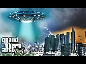 UFO ALIEN ATTACK IN LOS SANTOS - GTA 5 END OF LOS SANTOS ALIEN INVASION MOD