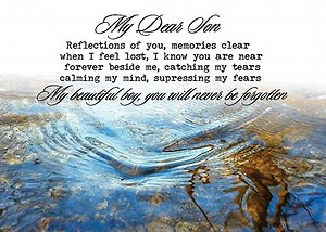 Personalized Memorial Card – in Memory of My Son in Heaven | Waterproof Cemetery Keepsake - Etsy