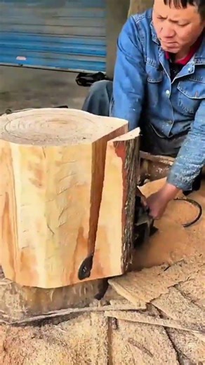 Smoothing wooden surface using power tool to make it even smooth and ready to be used properly