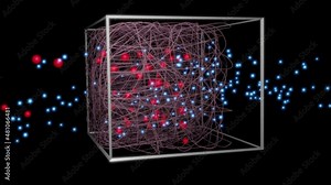 Particles captured and separated in filter fibers.. Molecular filter . Atomic filter . Particle separator . Viruses, germs, bacteria , mold filtration. Air purification. 3d animation rendering