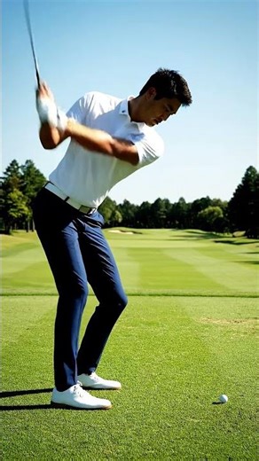 a professional golfer performing a perfect golf swing