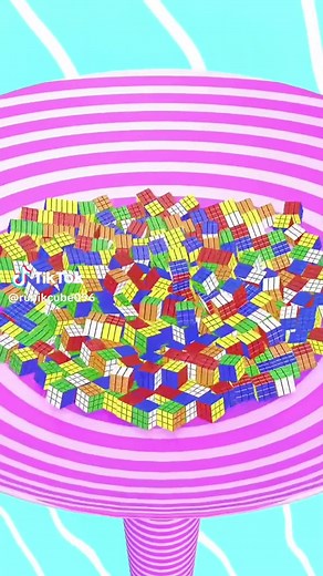 Satisfying Animation of Rubik's Cubes Falling